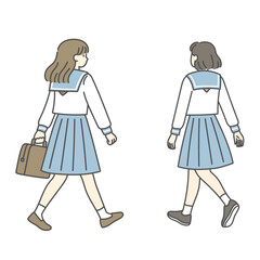 歩くセーラー服の女子高生