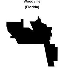 Woodville (Florida) blank outline map