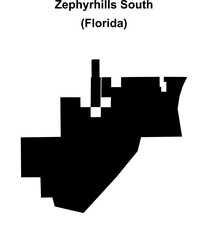 Zephyrhills South (Florida) blank outline map