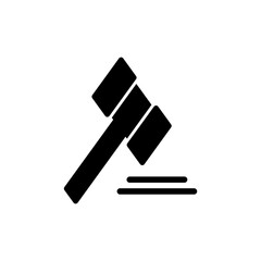 Gavel icon symbol for apps and websites. judge gavel sign and symbol. law icon. auction hammer