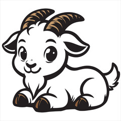 vector illustration of a goat