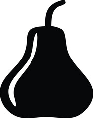 Simple Black Silhouette of a Pear Fruit Icon
