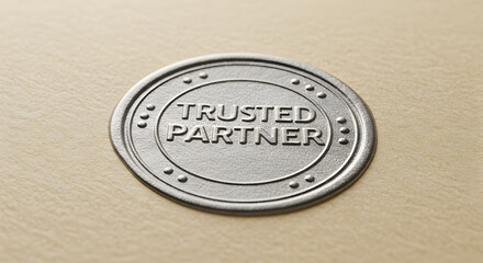 Trusted partner seal of approval symbol for business collaboration and reliable partnerships concept