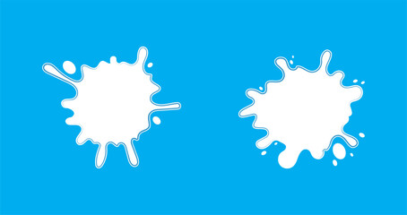 Set Colorful ink spots, Splash splatter abstract shape. Vector