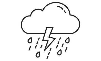 雷雨を表す天気アイコンイラスト