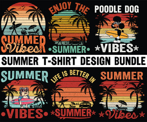 Summer graphic design .Summer t-shirt design Bundle. Vintage graphic design. Summer  t-shirt design.  Outdoor graphic design. Beach t-shirt design. Adventure graphic design.Retro Vintage  t-shirt desi