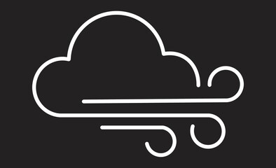 シンプルな強風アイコン線画素材