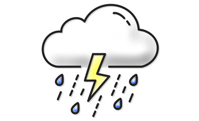 雷雨を表す天気アイコンイラスト