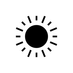 Sun icon symbol for apps and websites. Brightness sign and symbol