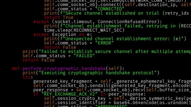 Programming language simulation displays numerous lines of text scrolling across the screen culminating in the appearance of PASSWORD FOUND phrase