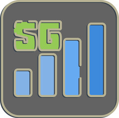Icon 5g. Internet network elements. Icon in embossed style.
