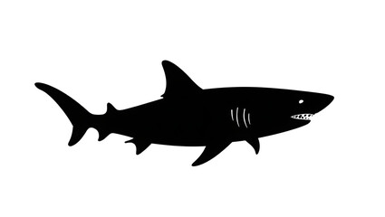 Naklejka premium shark logo type black and white icon