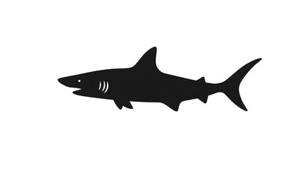 shark logo type black and white icon