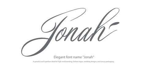 Elegant font name "Jonah" – A graceful serif typeface ideal for high-end branding, fashion logos, wedding designs, and luxury packaging.