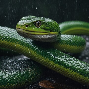 green snake on a tree