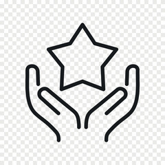 Bag with star bonus vector outline icon