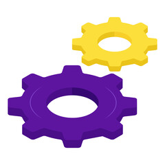 Editable design icon of gears