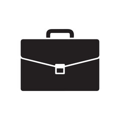 Isolated black briefcase icon shows professional business management on a white background. Vector illustration