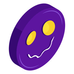 A creative design icon of disgusted emoji