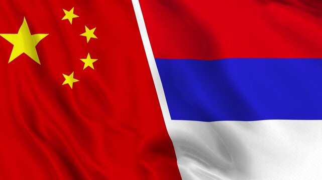 China and Republika Srpska Flag Loop