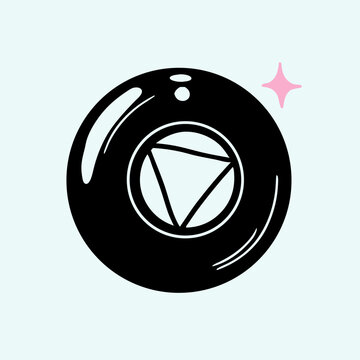 recommend clip art: Shiny Black 8 Ball Illustration, Pool Ball Graphic