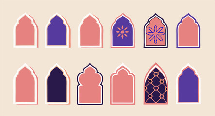 Islamic Arch Collection: Pink, Purple & Geometric Designs