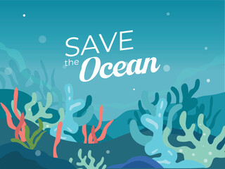 save the ocean poster for background, banner, infographic