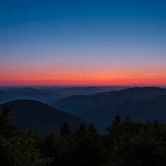 Obraz premium Mountain at Sunset with Orange Sky