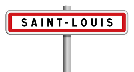 Panneau d'entrée de ville de Saint-Louis, La Réunion, Outre-Mer