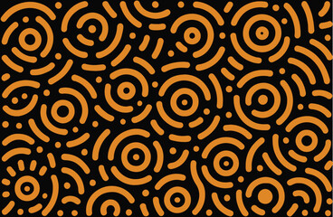 Memphis geometric seamless pattern. Abstract modern background with circles, curves, short rounded lines and dots...