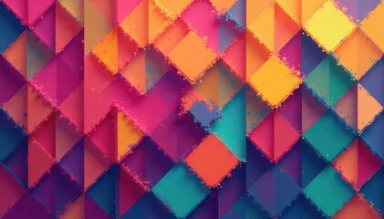 Geometric shapes in vibrant color, forming a continuous pattern , retro, graphic