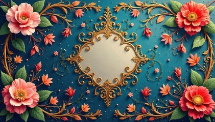 Intricate floral damask, swirling vines & leaves, geometric, white, brocade