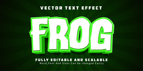 Frog text effect editable amphibian and green 