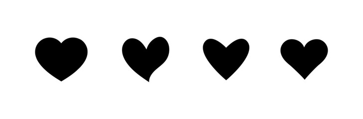 Hearts vector set on white background