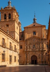Obraz premium Photo of a Detailed Exterior View of a Historical Church Building in Europe