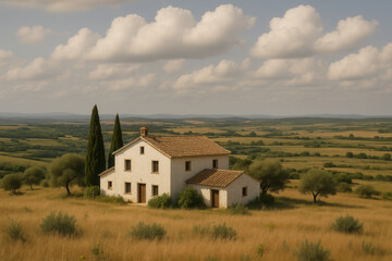 Obraz premium home on the hill Generative AI 