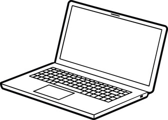 Laptop Computer Outline Graphic Design