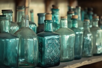 vintage and dusty bottles