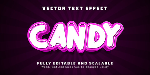 Candy text effect editable pink and soft text style