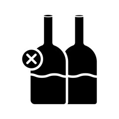 No alcohol icon. Outline style. Vector. Isolate on white background.