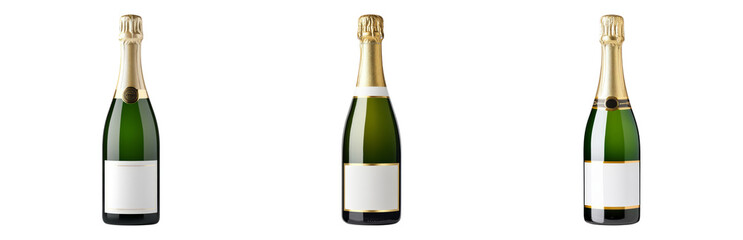 Isolated Champagne Bottles with Transparent Background for Design Use