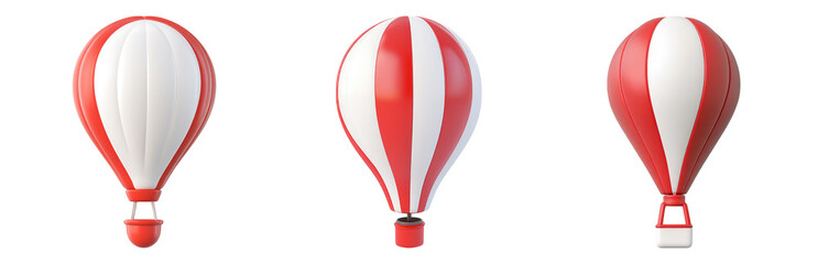 Isolated Hot Air Balloons on Transparent Background for Designs