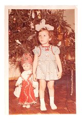Vintage portrait of little girl, Early 1980s.