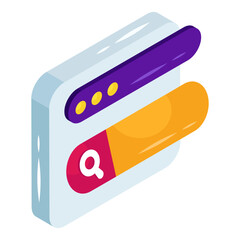 Isometric design icon of browser vector 