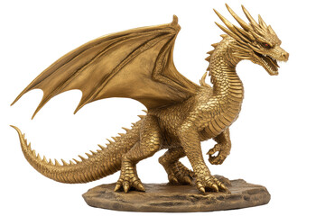 Isolated Golden Winged Dragon
