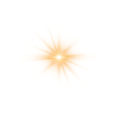 Glowing Starburst PNG Radiant Flash Effect for Light Energy Burst or Spark Design Projects