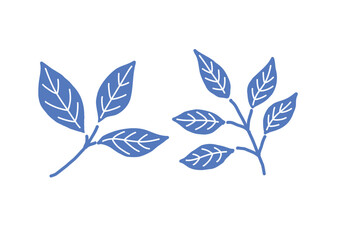 Fototapeta premium 植物の手書き北欧風シンプルベクターイラスト