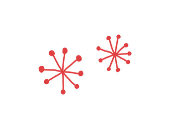 植物の手書き北欧風シンプルベクターイラスト 赤