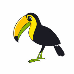 Cute cartoon toucan bird illustration