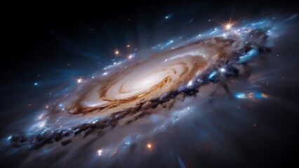 Stunning spiral galaxy illustration showcasing celestial beauty and cosmic nebulae in deep space